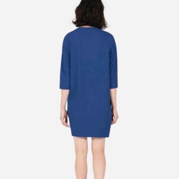 Everlane The Japanese Go Weave Blue Zip Front Dress Size 2 - Picture 2 of 9